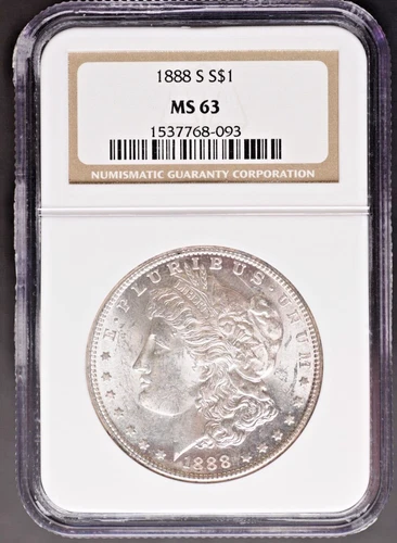 1888-S Morgan Silver Dollar NGC MS63 - Great Example of a Scarce Date
