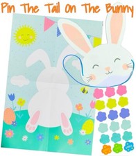 Pin The Tail On The Bunny Rabbit Easter Egg Hunt Kids Fun Easter Party Game Gift