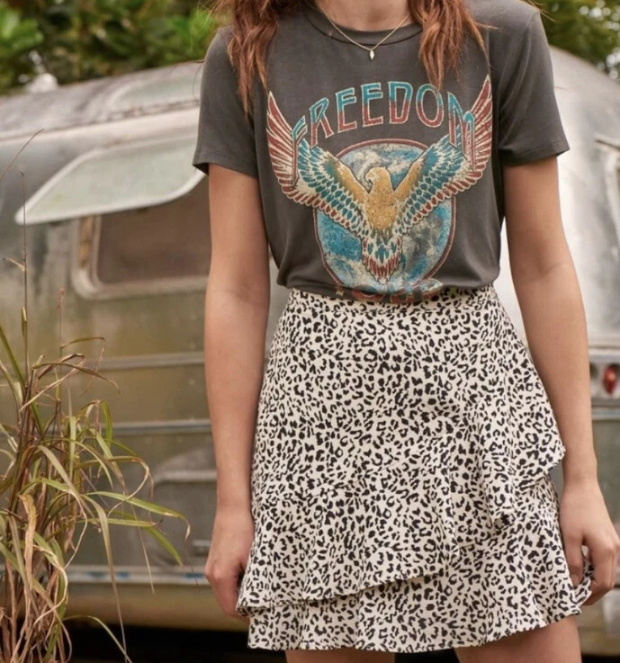 Animal print ruffle clearance skirt