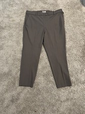 NWT H M Elastic Waist Ankle Length Dress Pants Size 18 Taupe/Gray