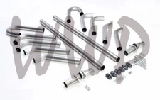 Stainless 2.5" Mandrel Bend Tubing Hot Rod Universal Exhaust Pipe Kit & Flange 