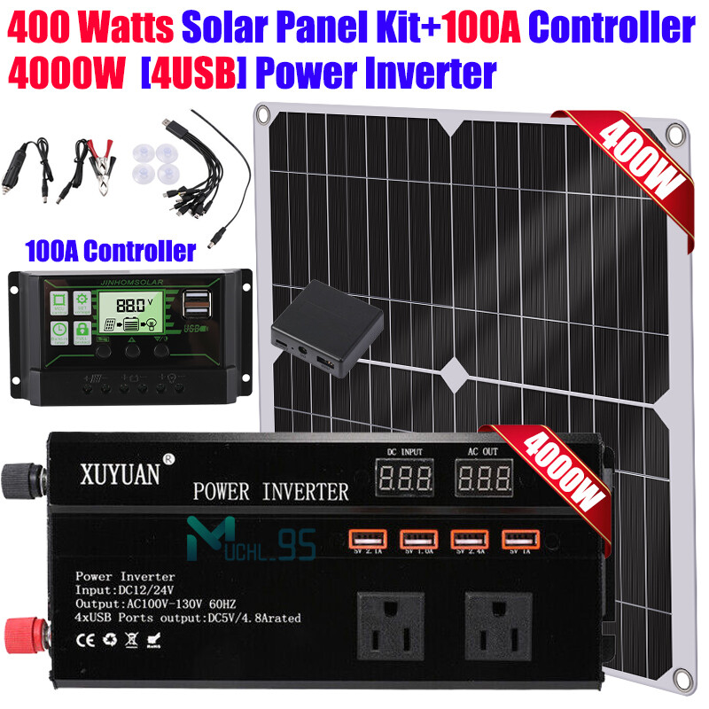 6000W /5000W Power Inverter With 200W Solar Panel Kit & 100A 12V ...