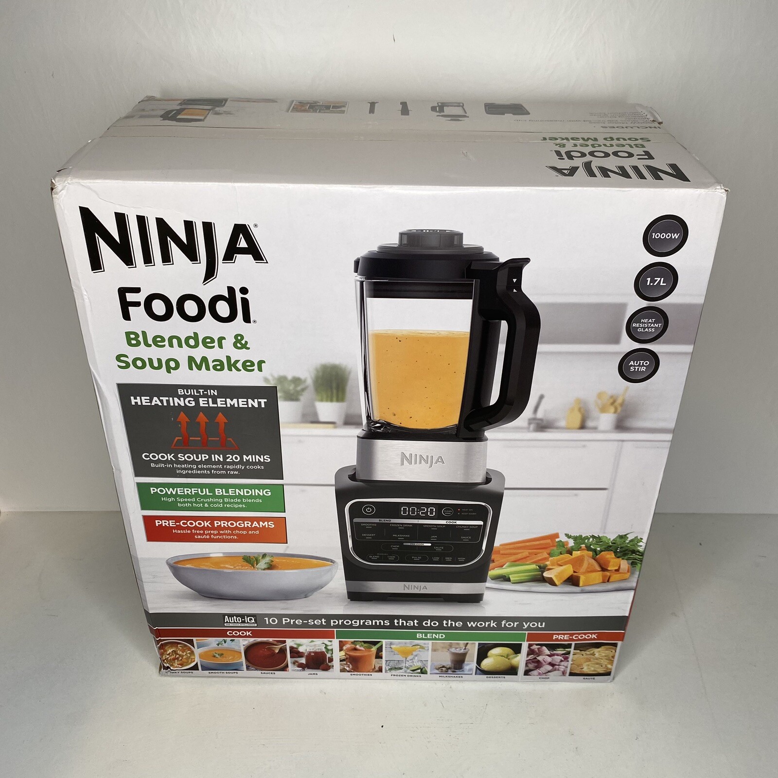 Ninja HB150UK 1000W 3 Speed Soup Maker Blender Black for sale online