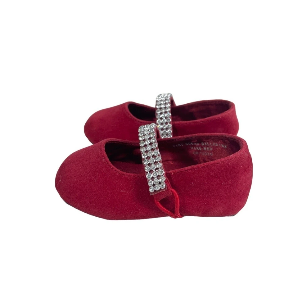 Zapatos Stuart Witzman Bebé Niños Pequeños Azúcar Bailarina Borgoña Talla 2 Foto 3 de 4