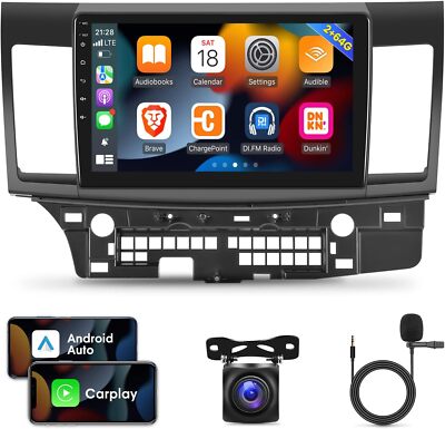 Car Radio Stereo Carplay For 2008-2013 Mitsubishi Lancer 4+64G 10in FM  Cam