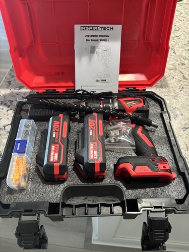 INSPIRITECH 20V Brushless Power Drill with 2 Batteries - Picture 7 of 22
