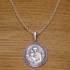 Solid 925 Sterling Silver Virgin Mary Child Jesus Icon Pendant Necklace & Chain