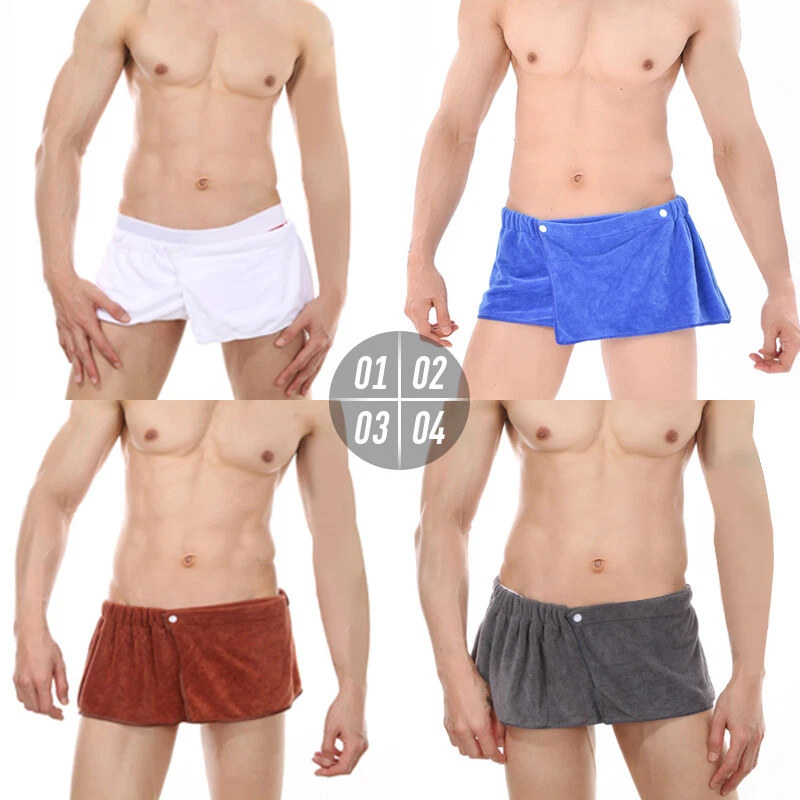 Toalla de baño portátil para hombre ropa interior ducha playa natación toalla falda con botón Foto 3 de 4