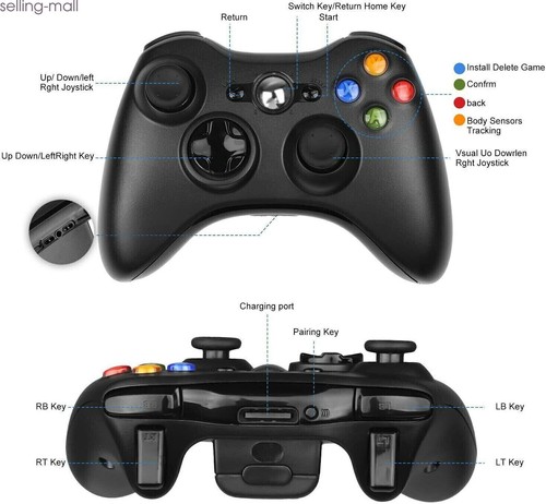 WIRED or Wireless XBOX 360 Gaming Controller for Xbox 360/360 Slim PC Windows - Picture 9 of 46