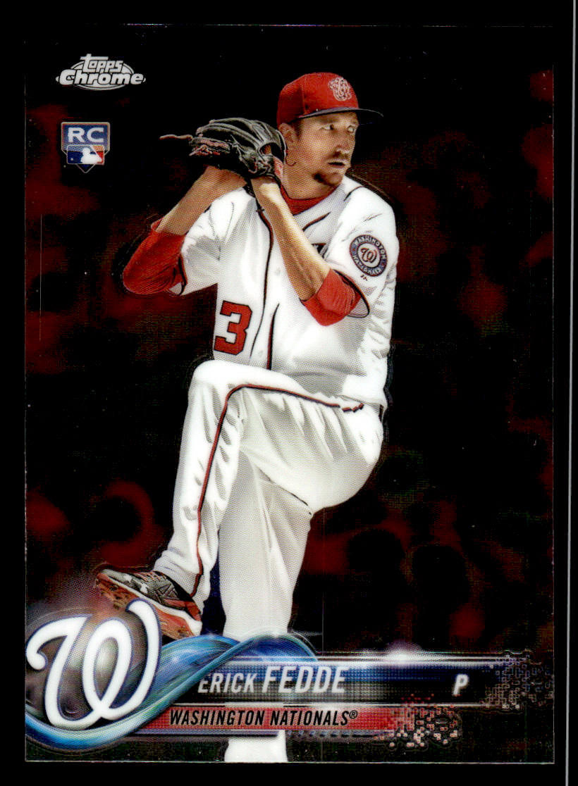 2018 Topps Chrome #76 Erick Fedde Rookie Card Washington Nationals