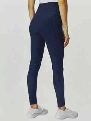 Mondetta Leggings Gym Workout Athletic Yoga Pants with Pockets, Blue, XL