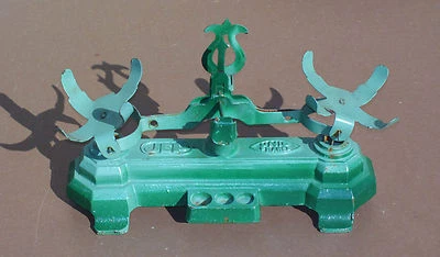 Ancien jouet balance JEP fonte & métal vert vintage jeu enfant marchande - Photo 1/4