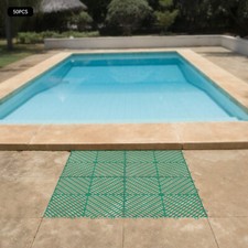 50* Anti-Slip Interlocking Deck Tiles Outdoor Pool Shower Bathroom Drainage Tile