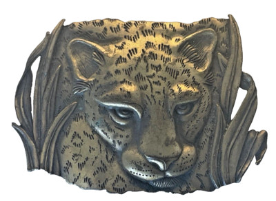 JJ Jonette Schmuck Brosche goldfarben Pirsch Leopard High End Neuheit Chic 1986