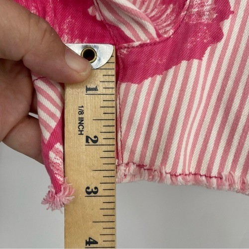 Juicy couture denim pink jean embellished shorts bubblegum pink Sz 29 - Picture 6 of 7