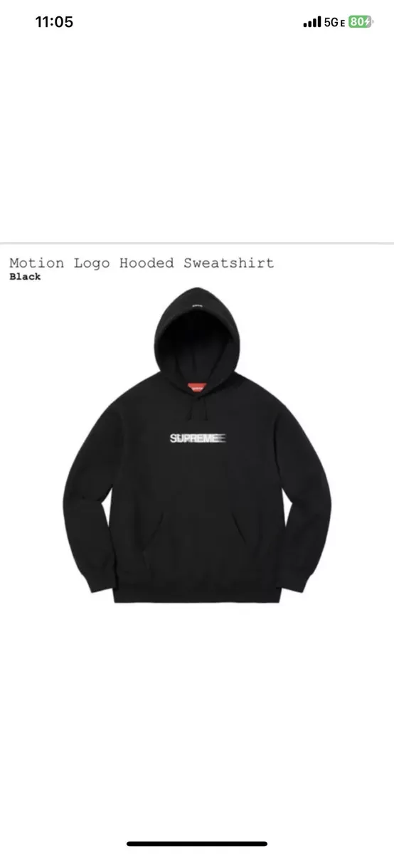 シュプリーム　Motion Logo Hooded Sweatshirt　黒S