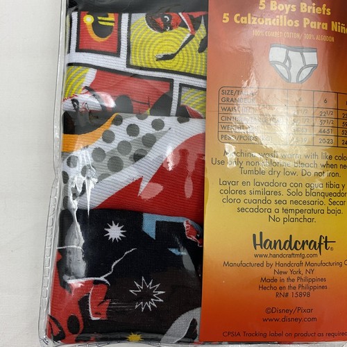 Disney Pixar Boys Incredibles 5-Pack Underwear Briefs Size 8 New - Picture 9 of 10