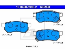 Brake pad set, disc brake ATE 13.0460-5998.2 for Rover