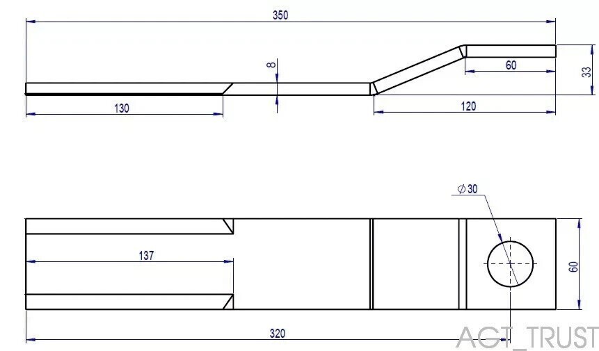 AGT  2pcs Skid Steer Brush Cutter Cutting Blade High Quality Steel 60Si2Mn