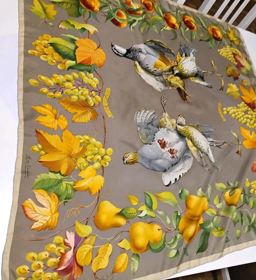 Hermès Carrè foulard hermes Fructidor 100% Seta Qualche Difetto Ancora Bello  - Imagen 3 de 4