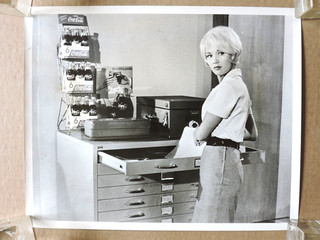 Liselotte Pulver by a Coca Cola display original candid photo 1961 One Two Three
