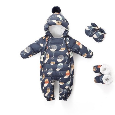 LAT Baby Snowsuit Winter -Super Warm Puffer Jacket Hoodie Romper -Unisex Coat...