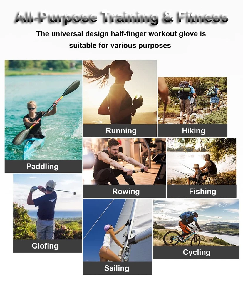 Fingerless Gloves - Fishing, Paddling & Sailing Gloves for Men & Women (Black, M - Image 3 of 4