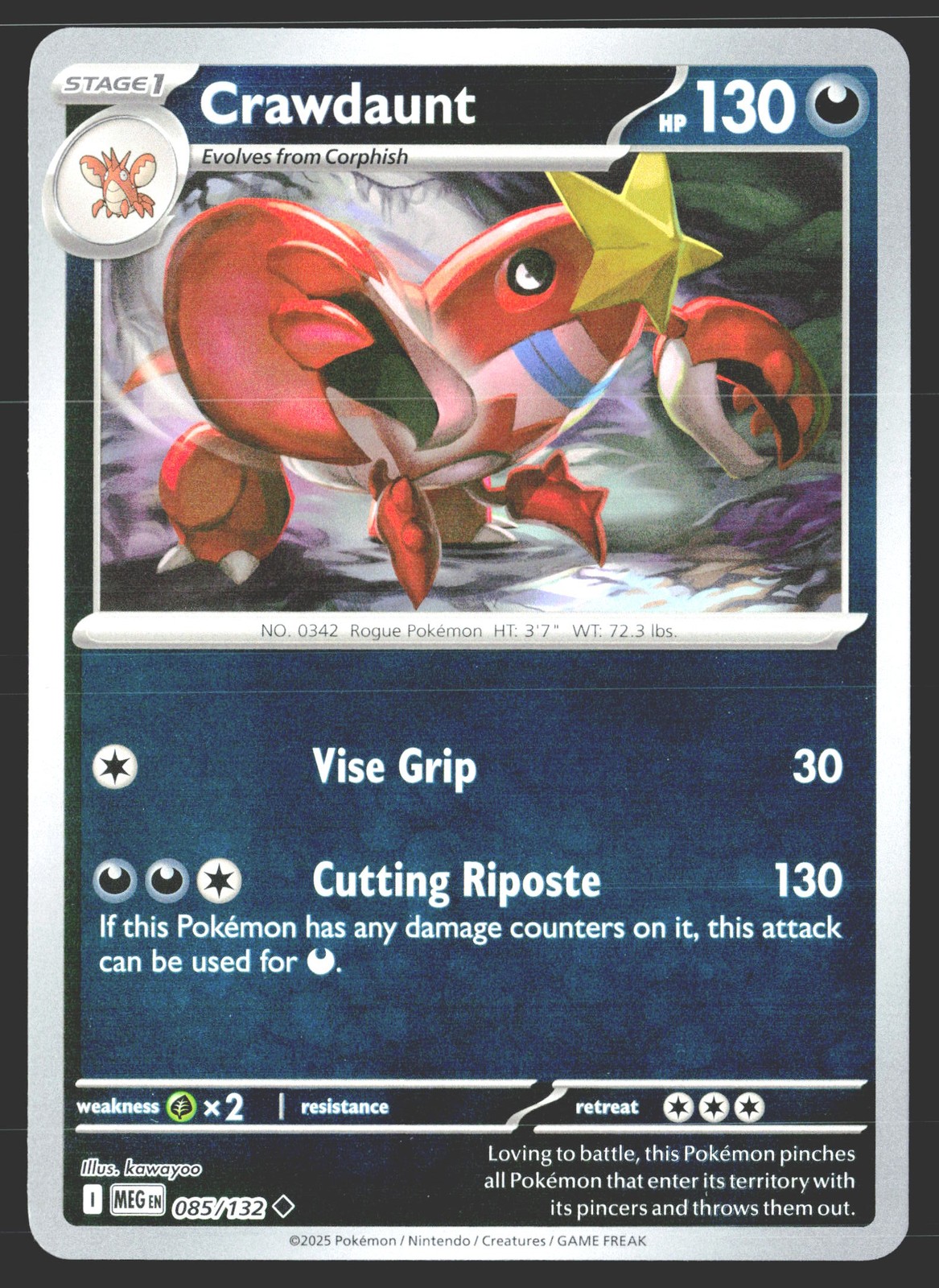 ME01: Mega Evolution #085/132 Crawdaunt Reverse Holo