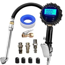 Digital Tire Pressure Gauge with Inflator, 250 PSI,Heavy Duty Air Compressor Acc