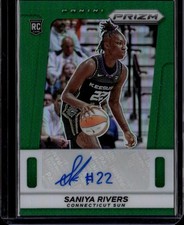 2025 Panini Prizm WNBA Throwback Signatures Green Saniya Rivers #TB-SR | Sun