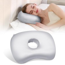 Ohr Piercing Kissen mit einem Loch f&uuml;r CNH 17,3"x12,6"x2", hellgrau Seide