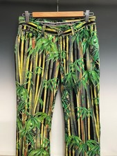 Dolce and Gabbana Bamboo Print Pants Women 28 Low Rise Cotton