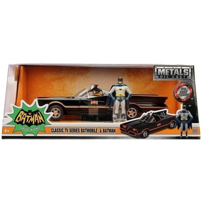 1966 Batmobile Die-Cast Car with Batman and Robin Figures//