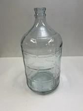 Vintage Clear Glass Jug Water Bottle Crisa Mexico Embossed 3 Gallon carboy coin