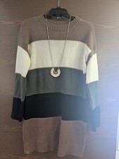 SIZE L PAPILLON Multi-Colored Long Sleeve Sweater Dress INVPV4045