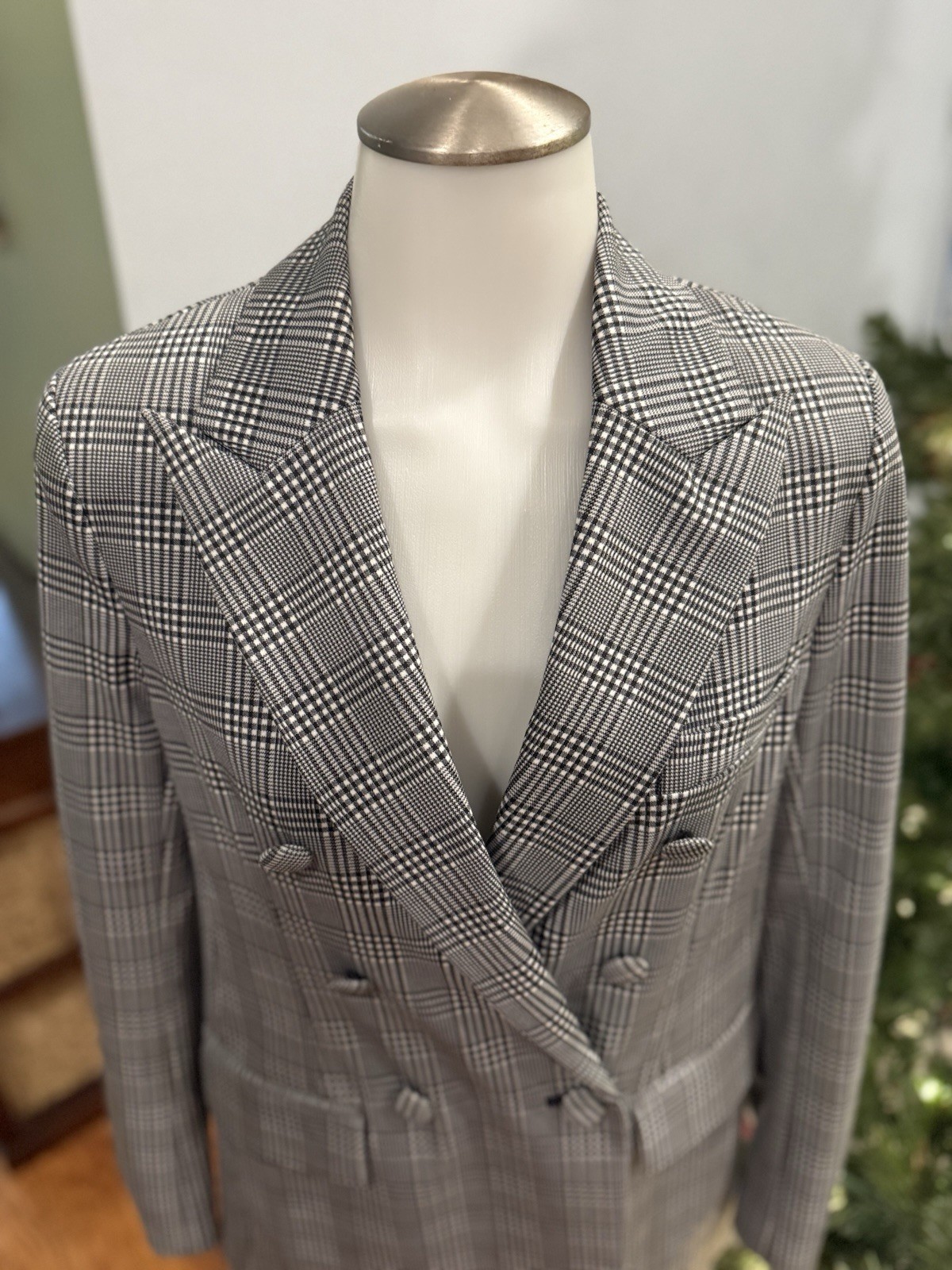 JUniors Sz Small Blazer Jacket Double Button Faux… - image 2