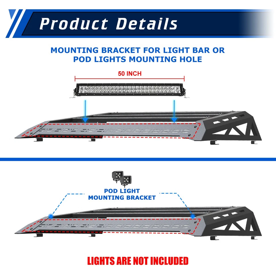 Modular Design Roof Rack Cross Bar Roll Bar Steel For 2024-2025 Tesla Cybertruck Foto 4 de 4