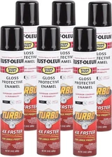 Rust-Oleum 334128-6PK Stops Rust Turbo Spray Paint, 24 oz, Gloss Black, 6 Pack