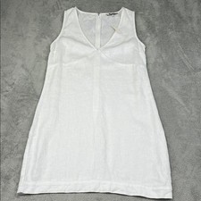 NEW Madewell XXS 100% Linen White Sleeveless V Neck Dress