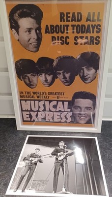 Beatles/Elvis/Cliff NME Poster Neu + s/w Pressefoto Beatles 