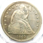 1849 Seated Liberty Silver Dollar $1 - Certified PCGS XF Detail (EF) - Rare Date