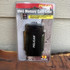 Pelican 0945 Compact Flash Memory Card Case Black Stores Up To Six Cards NIB
