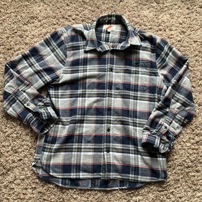 Best Made Co Shirt Mens Large Blue Grey Green Red 100% Wool Flannel