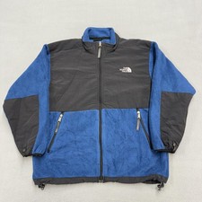 The North Face Jacket Boys XL Blue Black Fleece Denali Zip Pockets Outdoors
