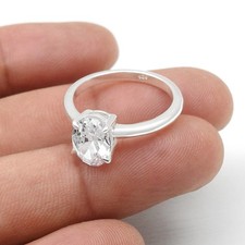 Engagement Ring 7x9 mm Oval Cut White CZ 925 Sterling Silver Ring Proposal Ring