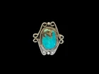 Vintage Southwest Sterling Silver Rope Turquoise Ring Size: 6