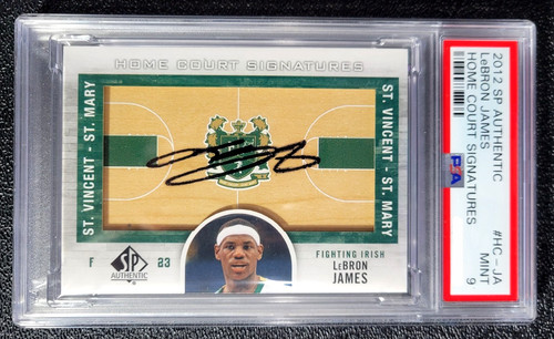 PSA 9 MINT 2012 UD LEBRON JAMES SP AUTHENTIC HOME COURT SIGNATRES AUTO S201/2