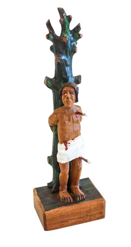 PUERTO RICO Sculpted Carved Wood "Santos De Palo" of St. Sebastian