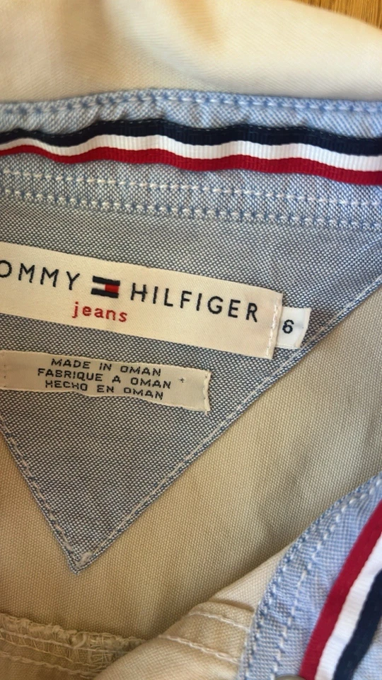 Vestido Tommy Hilfiger caqui con cuello abotonado para mujer talla 6 Foto 2 de 4