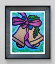 Original Art "Bells" 11x14 Canvas Expressionism Abstract Design Home Art